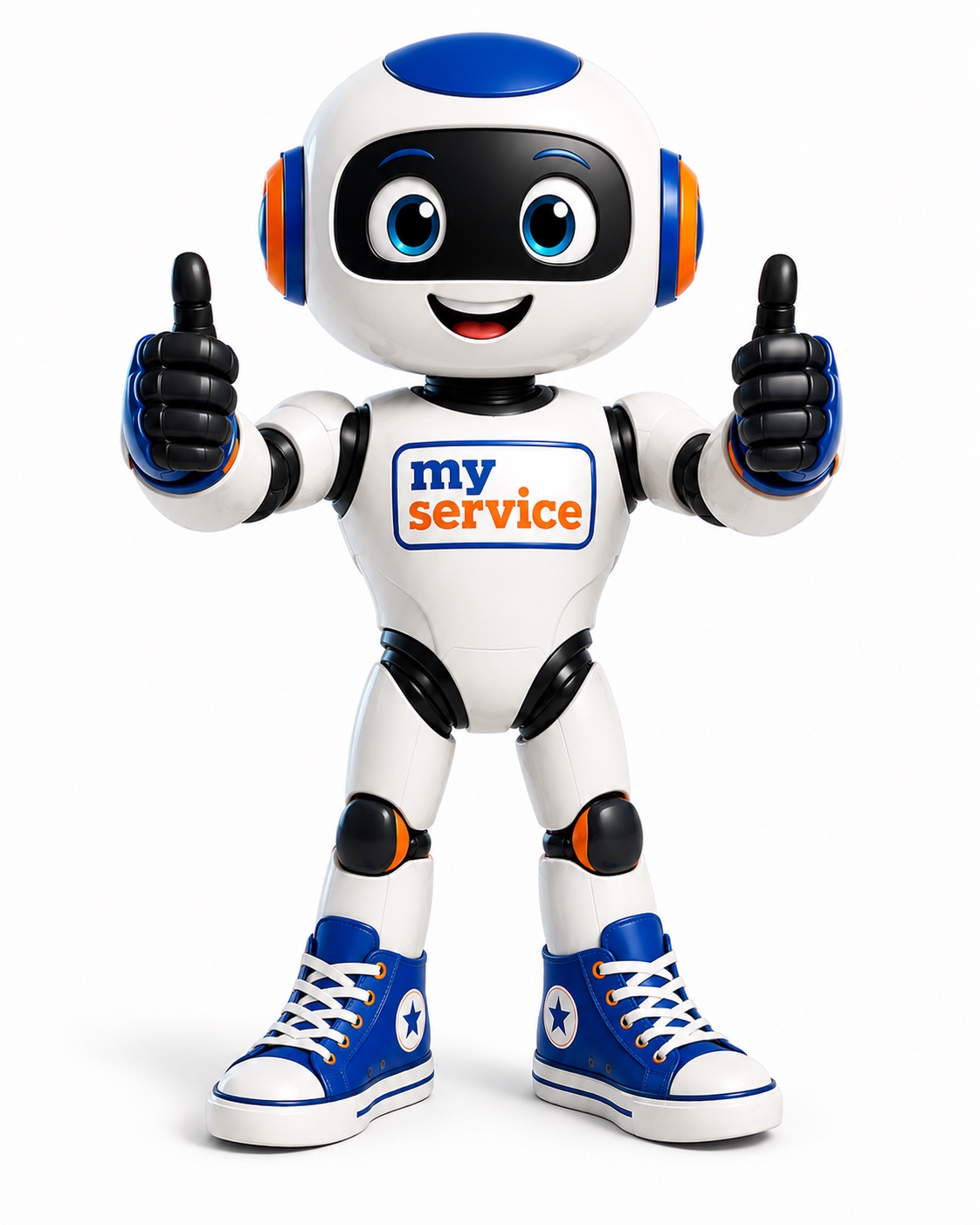 Mascote oficial da My Service fazendo positivo